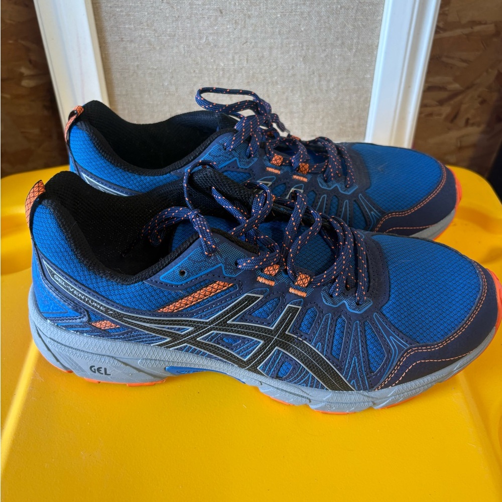 ASICS Gel Venture 7 Running Shoes - Blue and Orange-Mens size 9